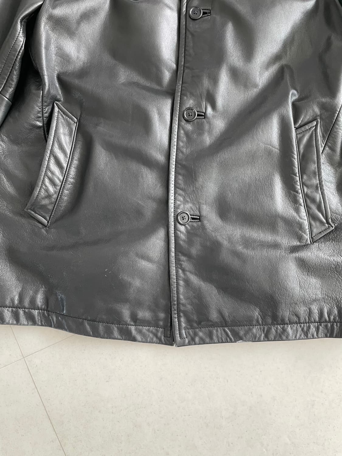 [XL] 올드 갭 레더 카코트 블랙 상품이미지6