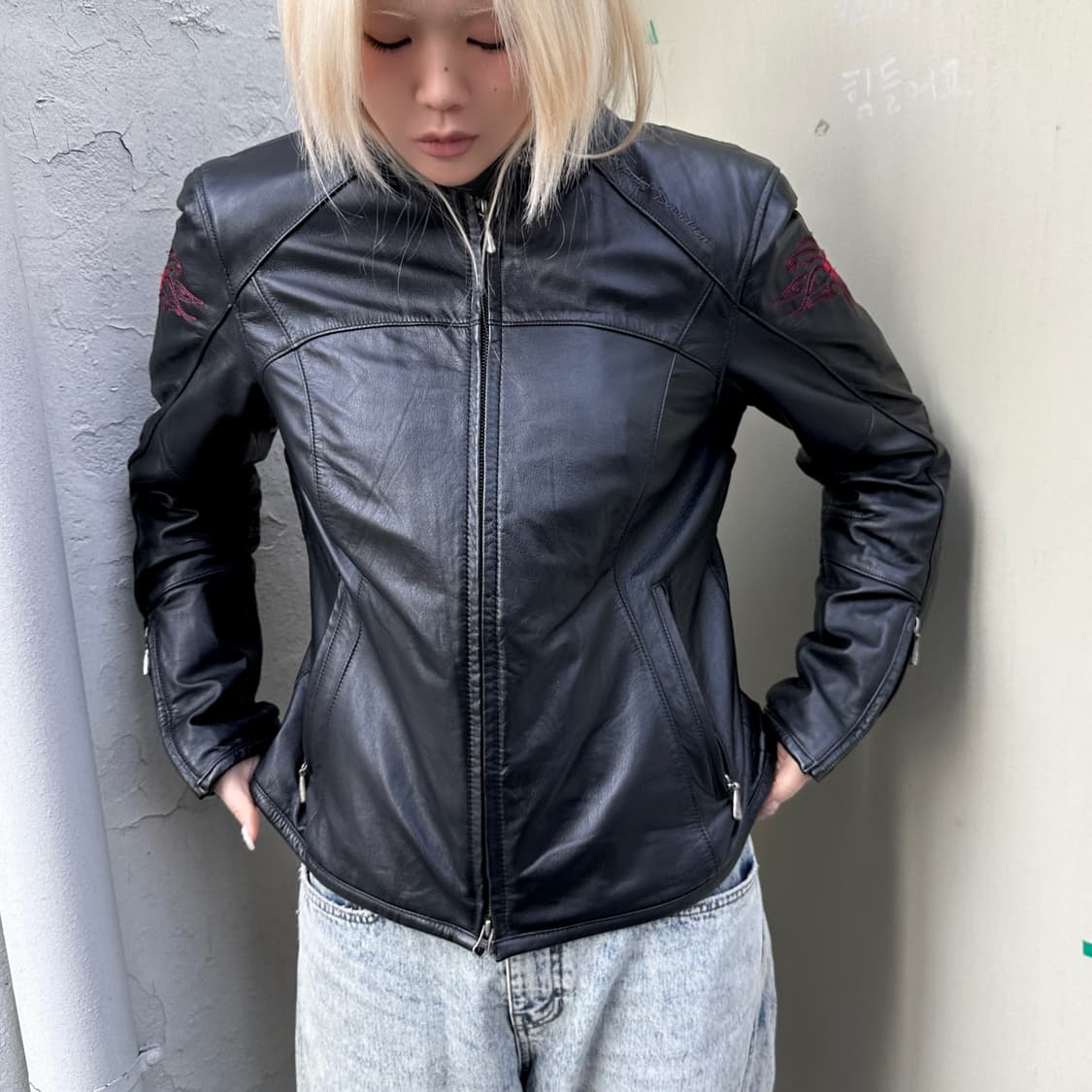 2005년 아카이브 할리데이비슨 하트 가죽자켓 상품이미지3