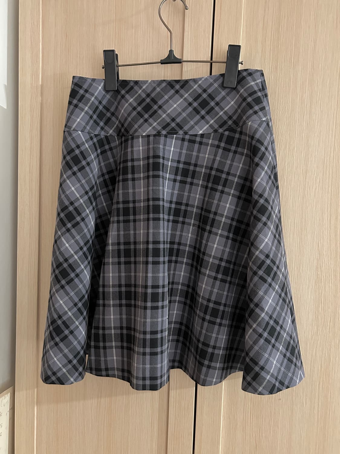 렙심 체크 플레어 스커트 상품이미지1