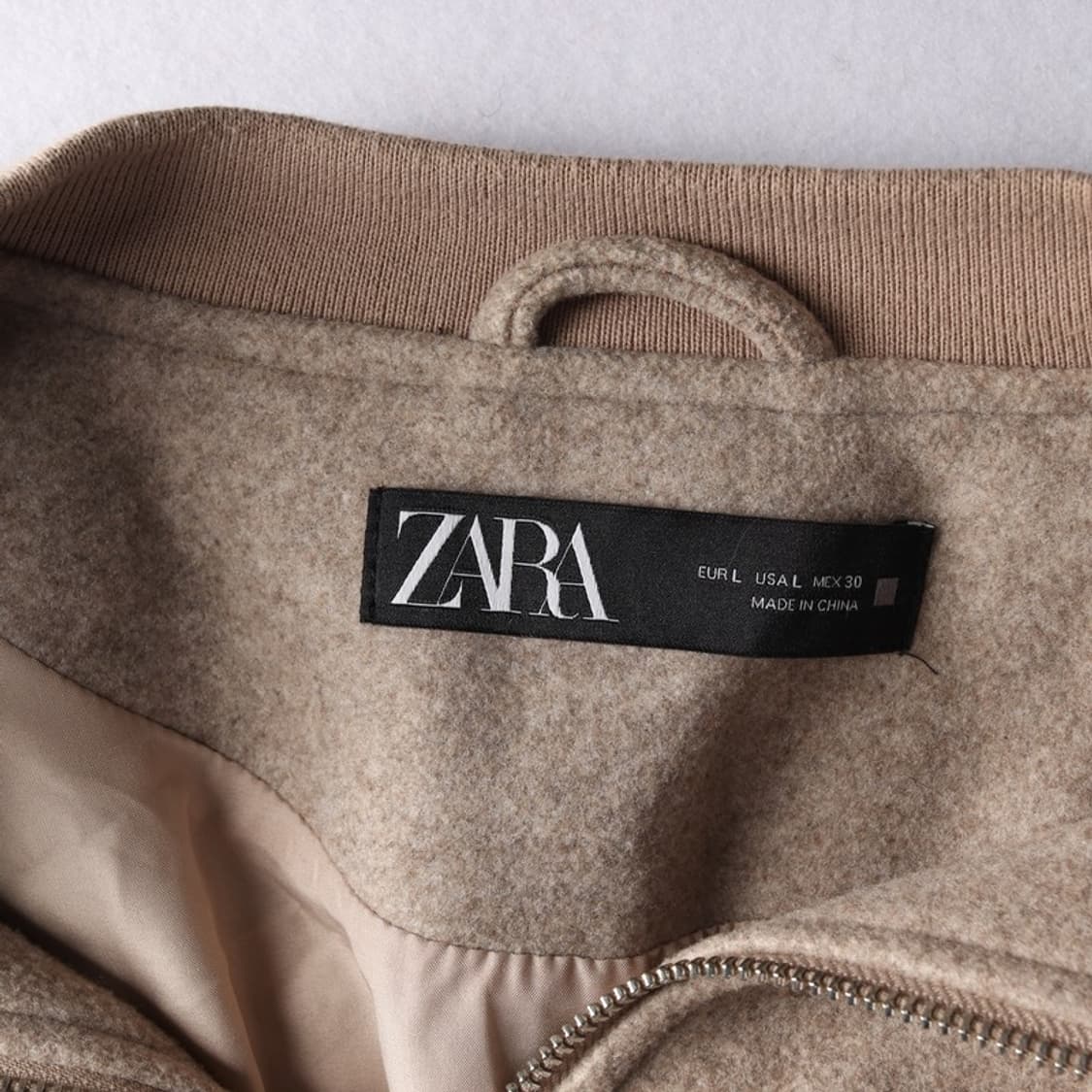 자라 울 블루종 베이지 오버핏 자켓 L 상품이미지6