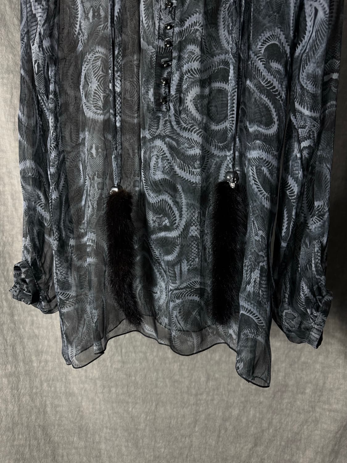 Philipp Plein Couture Snake Silk Blouse 상품이미지2
