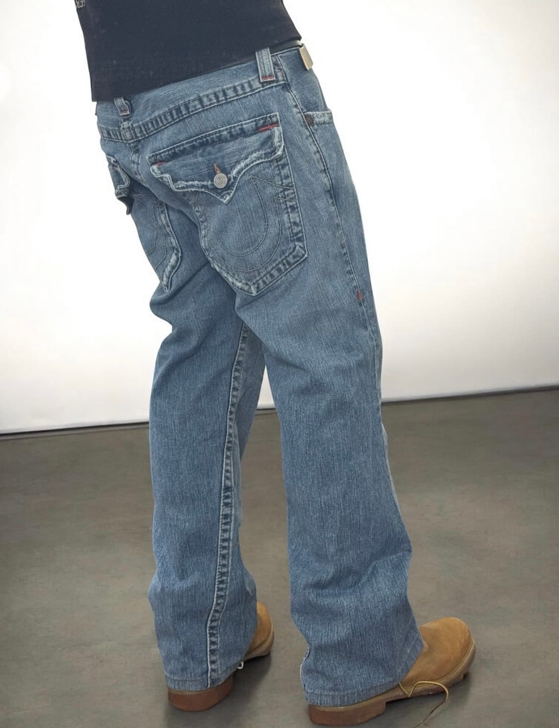 트루릴리전 플레어 조이 부츠컷 데미지워싱 연청 데님팬츠 상품이미지4