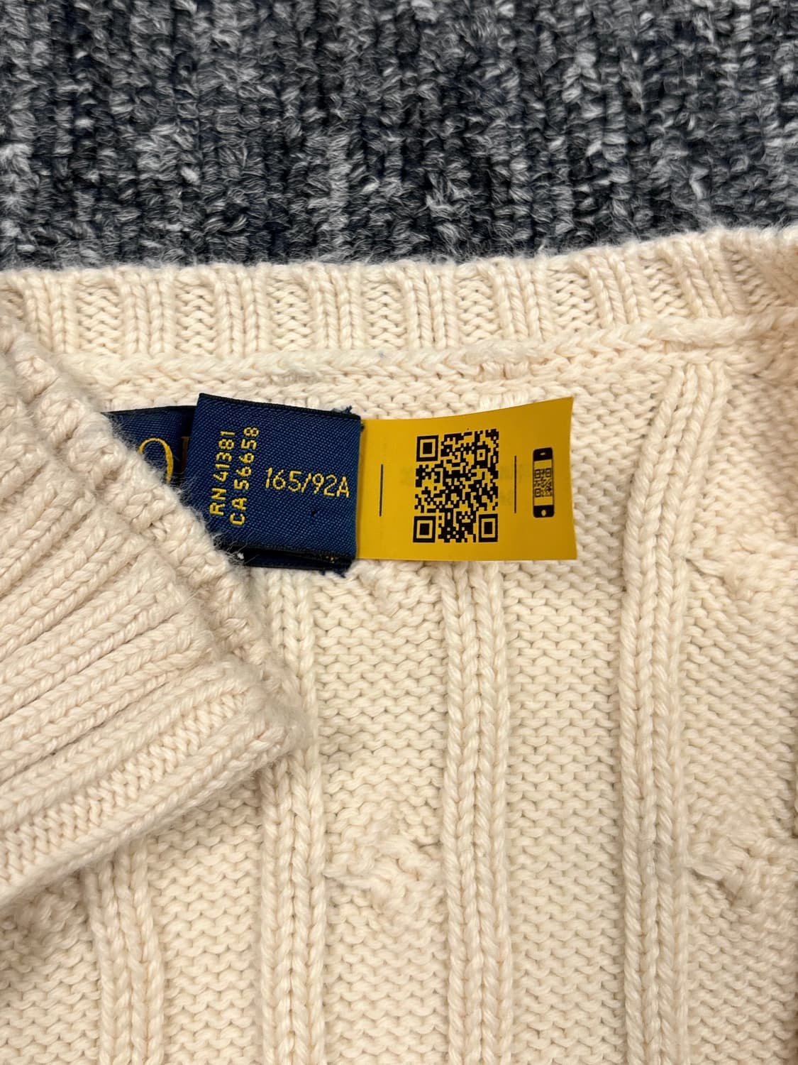 폴로 아이보리 코튼 브이넥 니트 상품이미지6