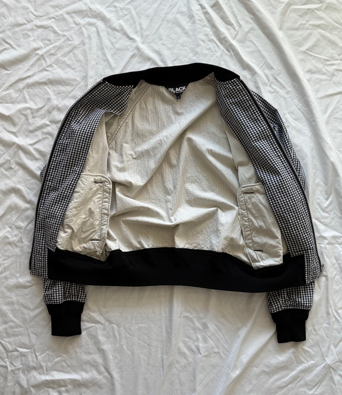 꼼데가르송 블랙 깅엄체크 봄버 상품이미지2