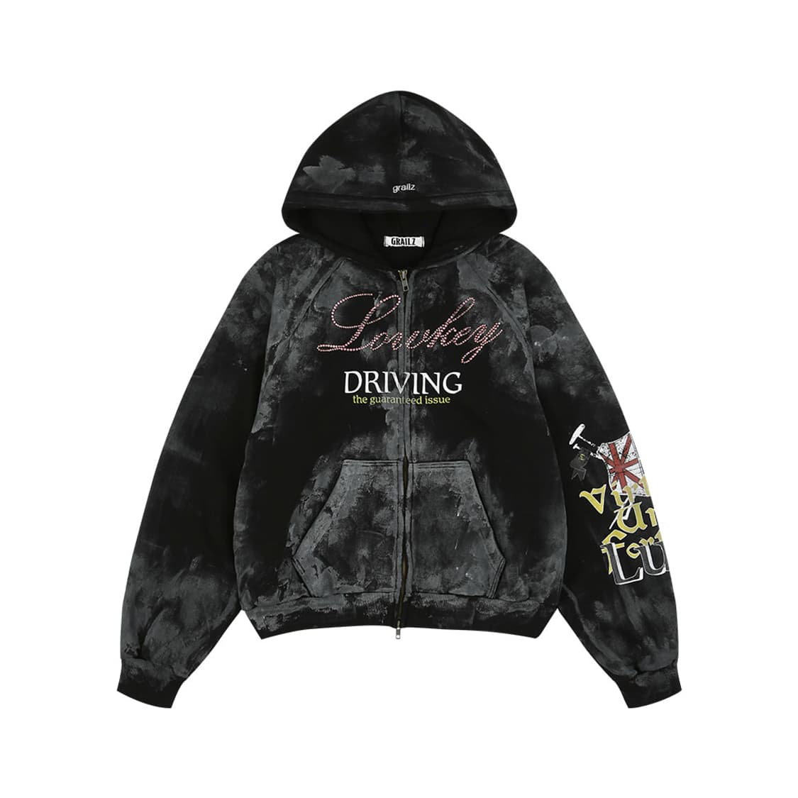 그레일즈 LOWKEY DIRTY ZIP HOODIE BLACK 상품이미지1