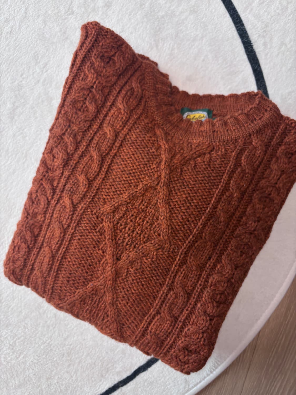 빈티지니트_메이드인아일랜드 브라운 케이블니트 상품이미지1