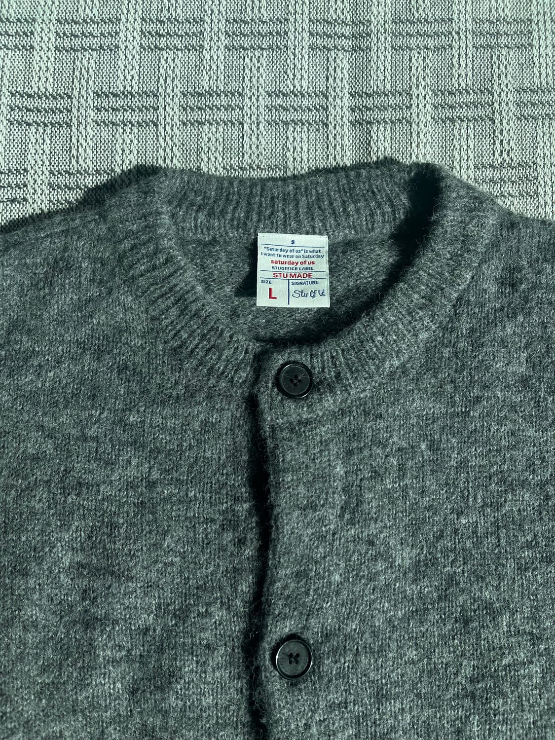 STU 라운드넥 가디건 그레이  상품이미지1