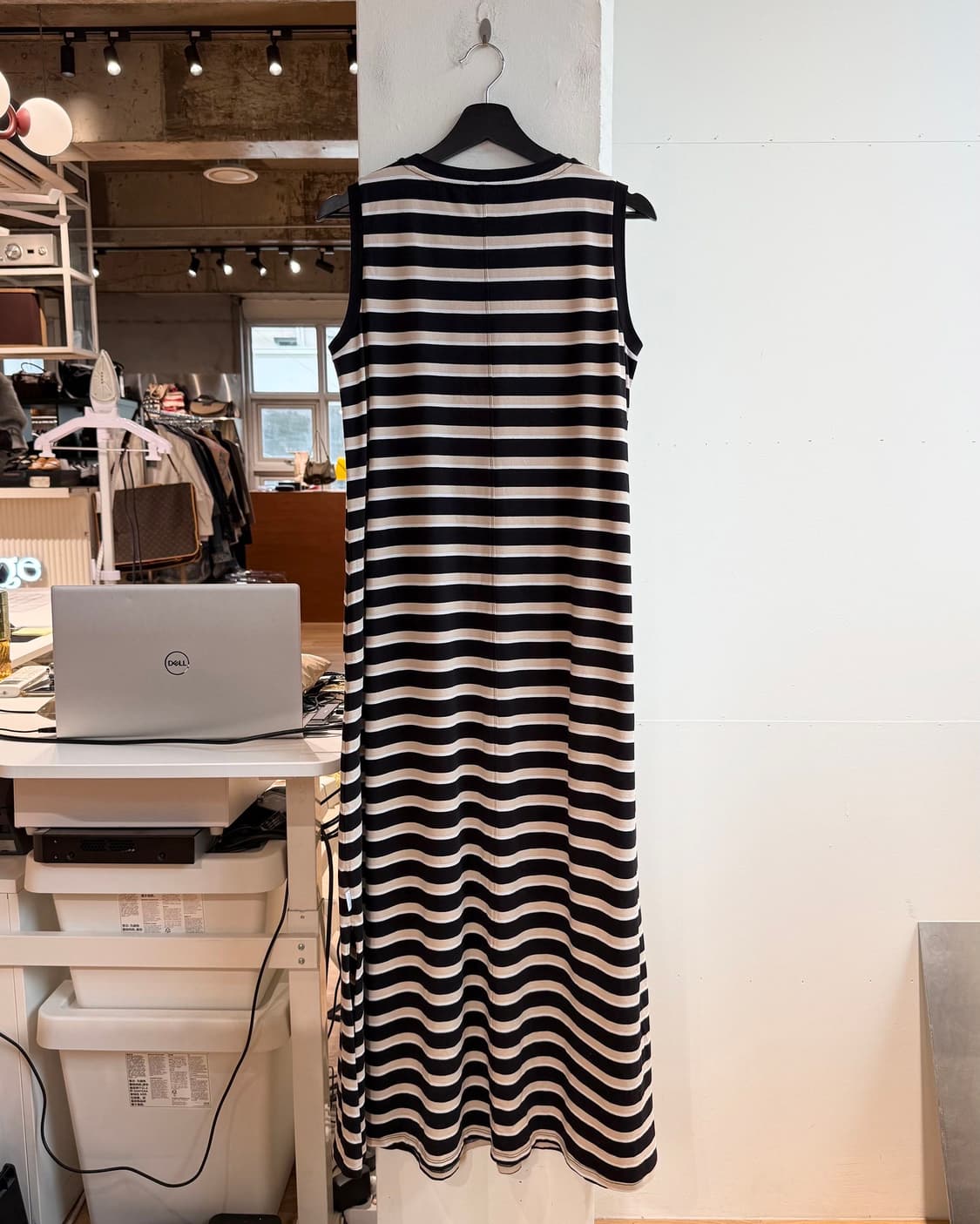 막스마라 스트라이프 슬리브리스 롱원피스  상품이미지5