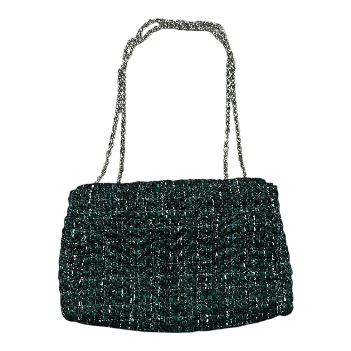 ✨ (바배) 마쥬 클로버 트위드 딥그린 숄더 백 상품이미지2