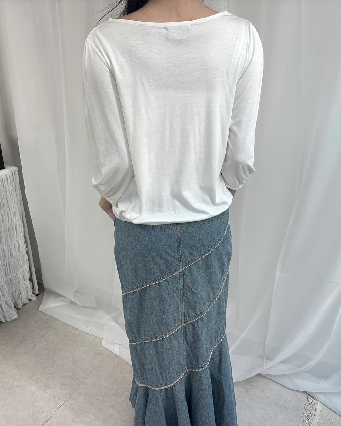 UNTITLED more ruffle 3/4 creamy t shirts 상품이미지9