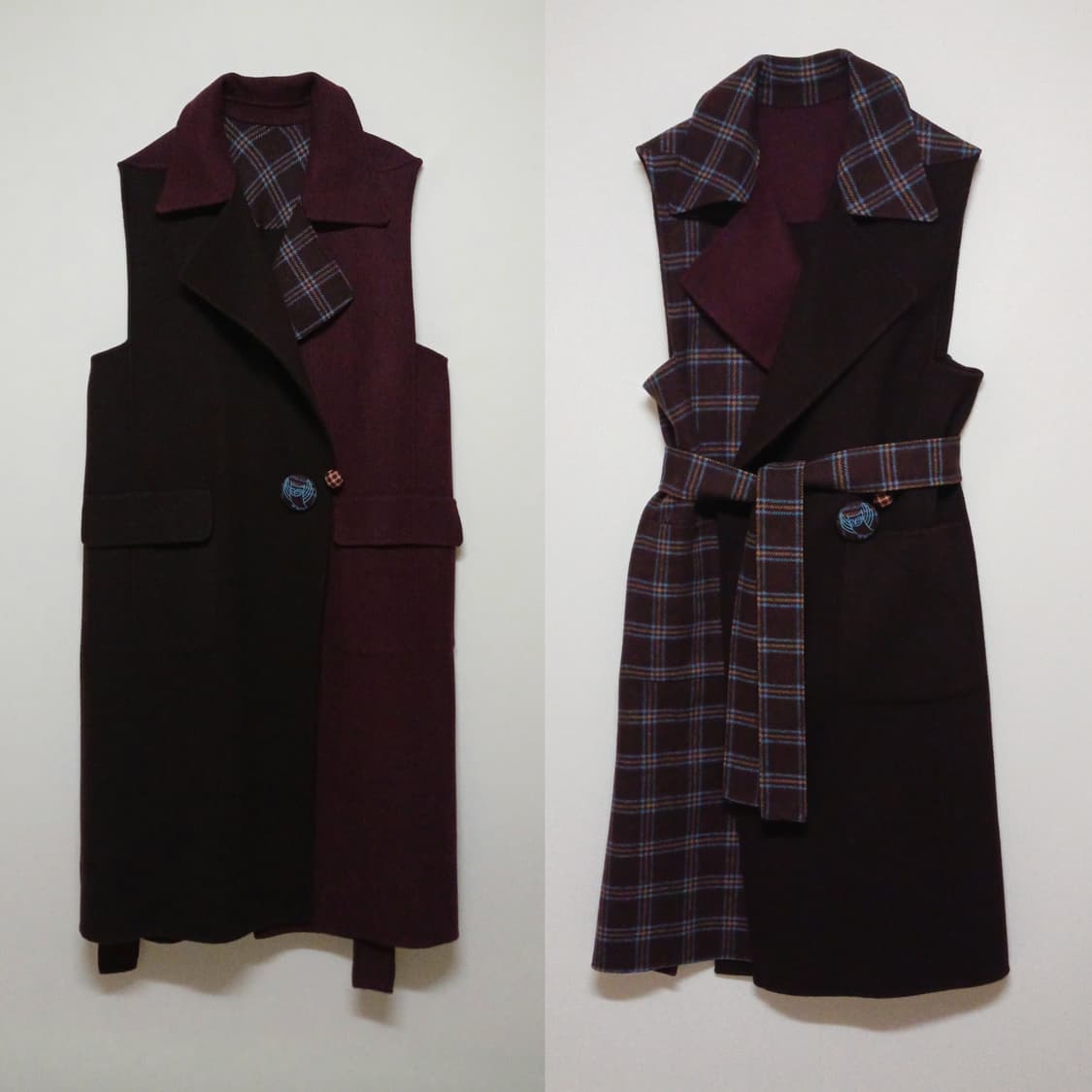 럭키슈에뜨 이태리 리버시블 베스트 롱 코트 상품이미지1