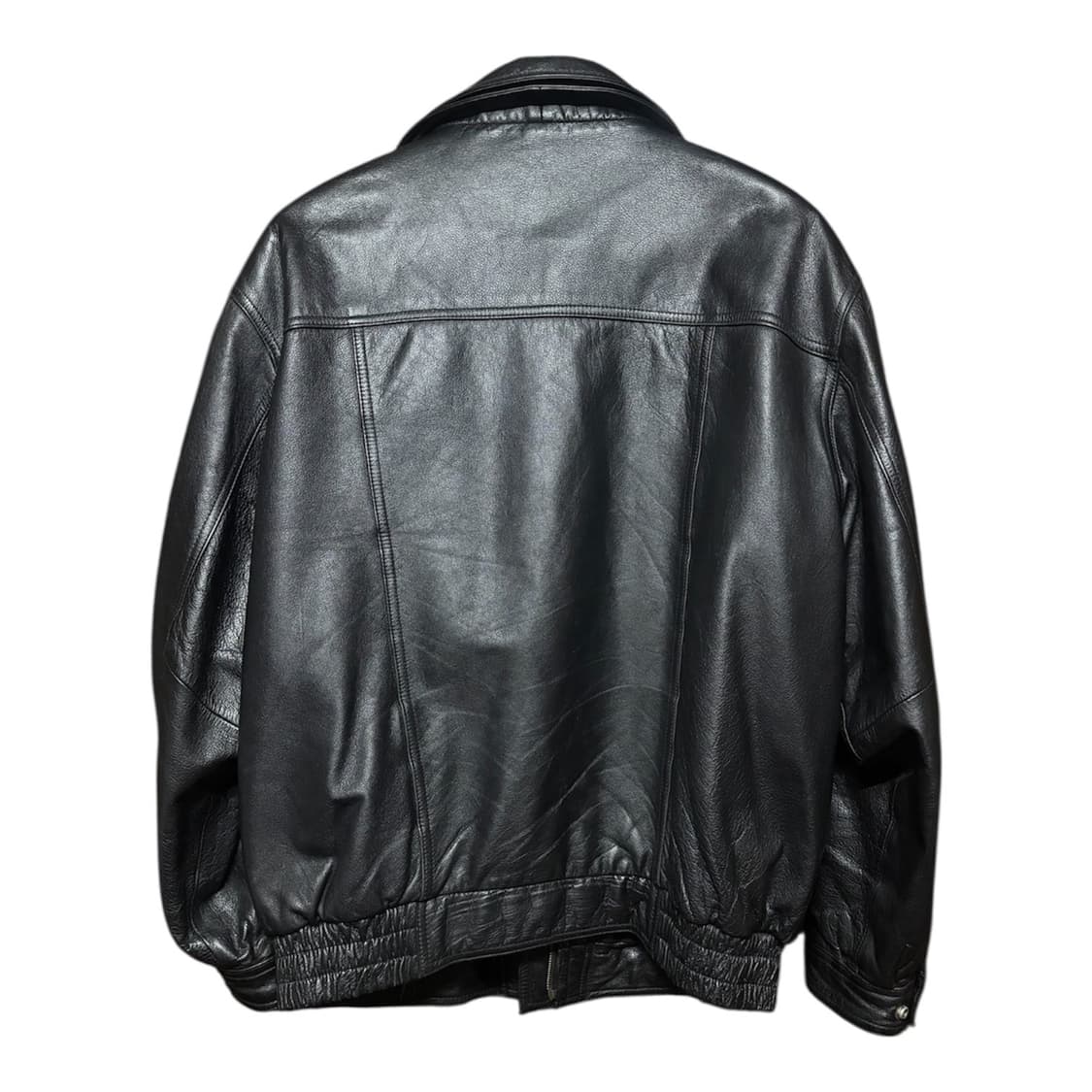 [VTG] 빈티지 카우레더 소가죽 하이넥 라이딩 자켓 XL 상품이미지2