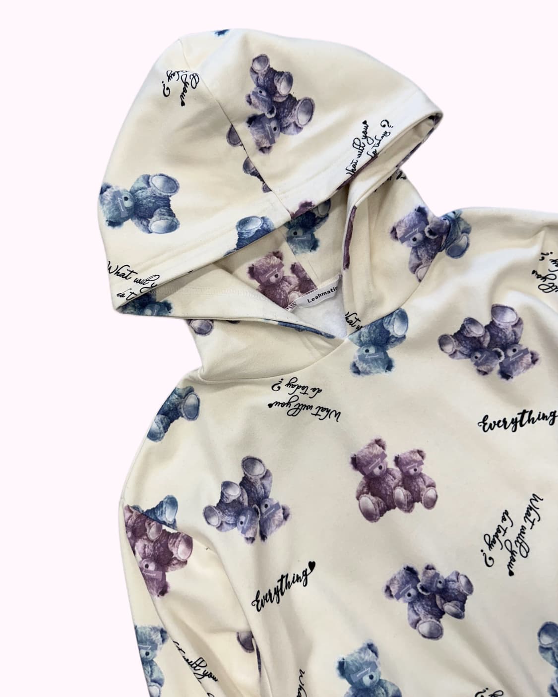 ivory bear pattern hood t-shirt 상품이미지3