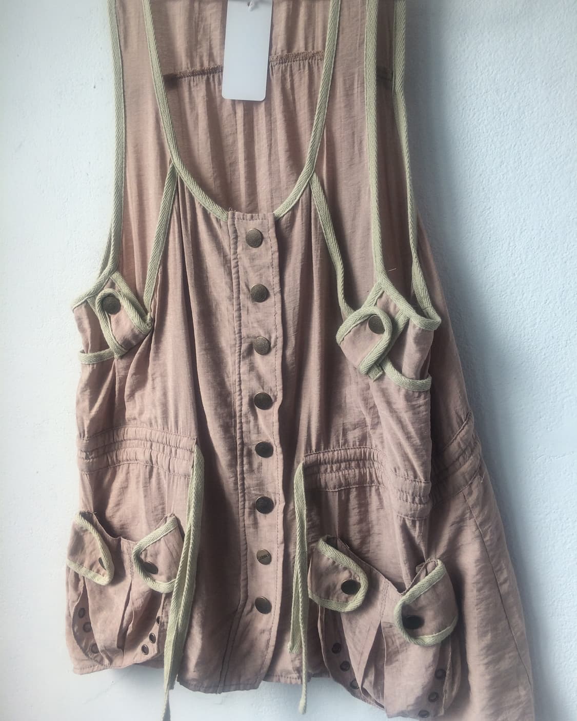 Eyelet pocket point sleeveless vest onep 상품이미지5