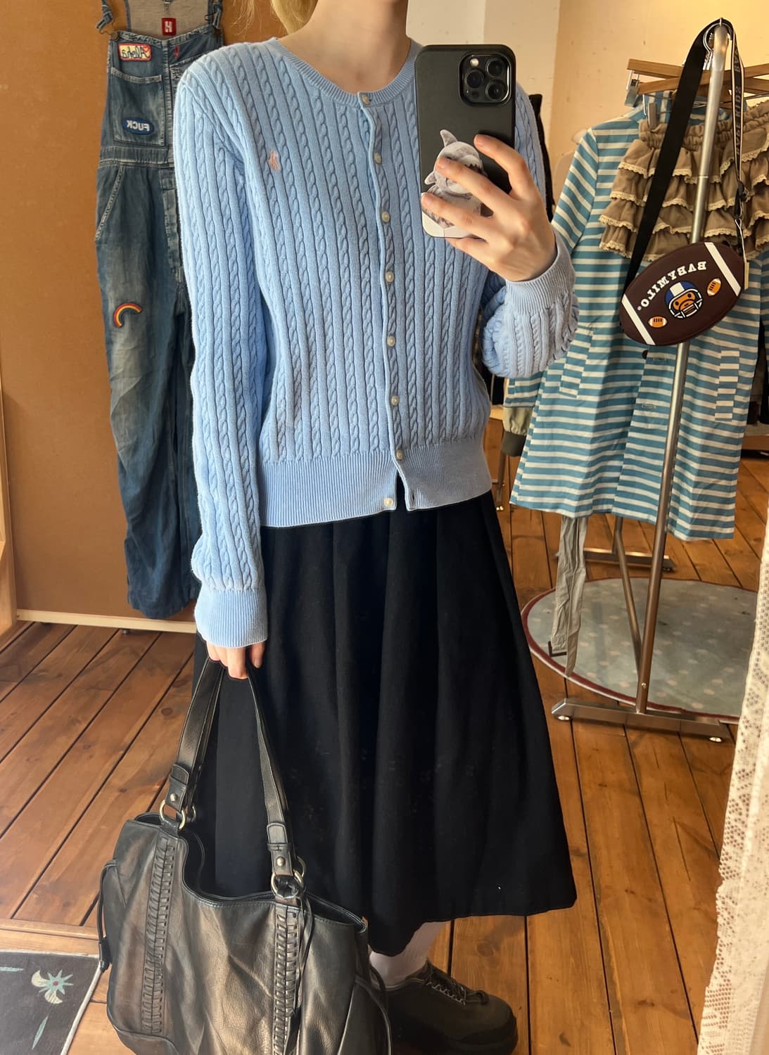 폴로 스카이블루 꽈배기 니트 상품이미지1