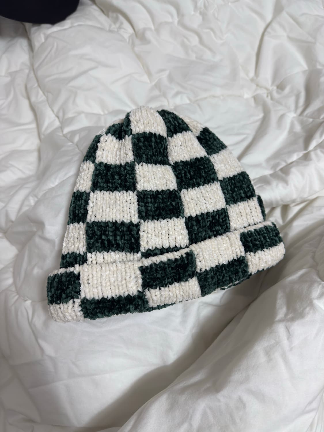 스투시 크로쉐 체커드 비니 그린 상품이미지2