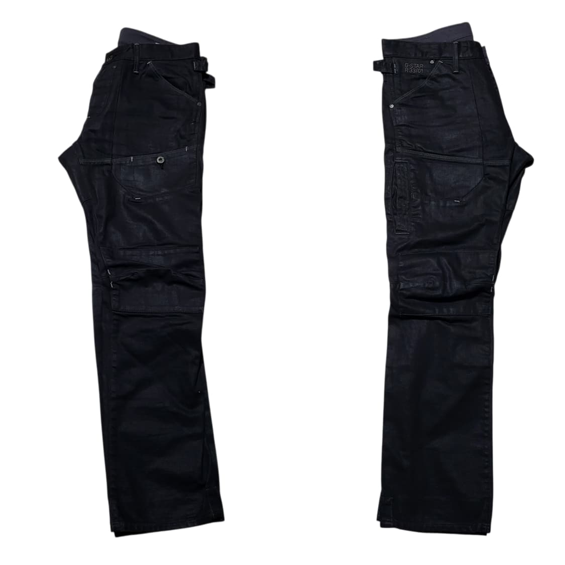 (34) G star raw 지스타로우 블랙 코팅진 펑크가죽바지 상품이미지4