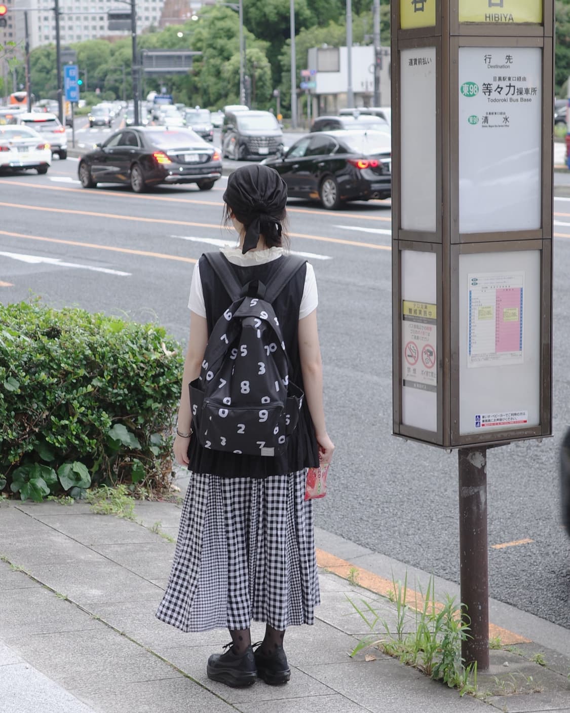 Mix checked long skirt 상품이미지1