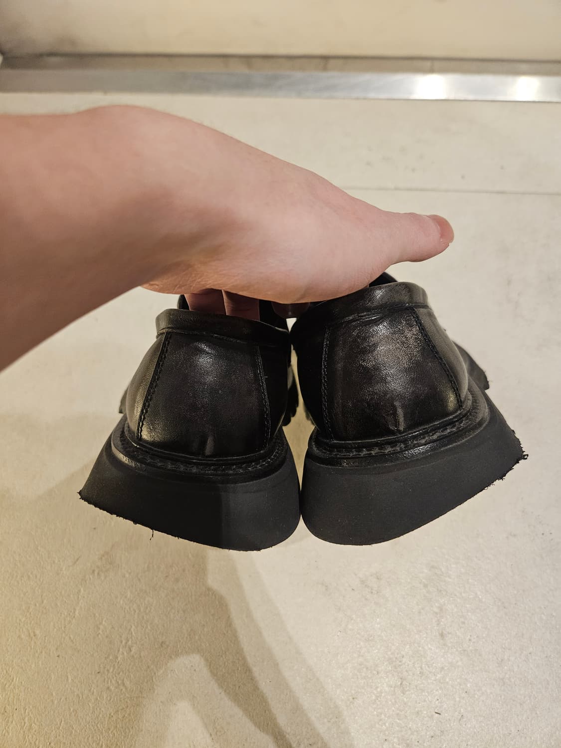 DNSR 맘모스 홀스레더 로퍼 블랙 260 상품이미지4