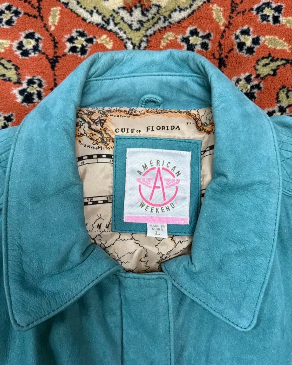 American Weekend 민트 스웨이드 블루종 A2자켓 L 상품이미지3
