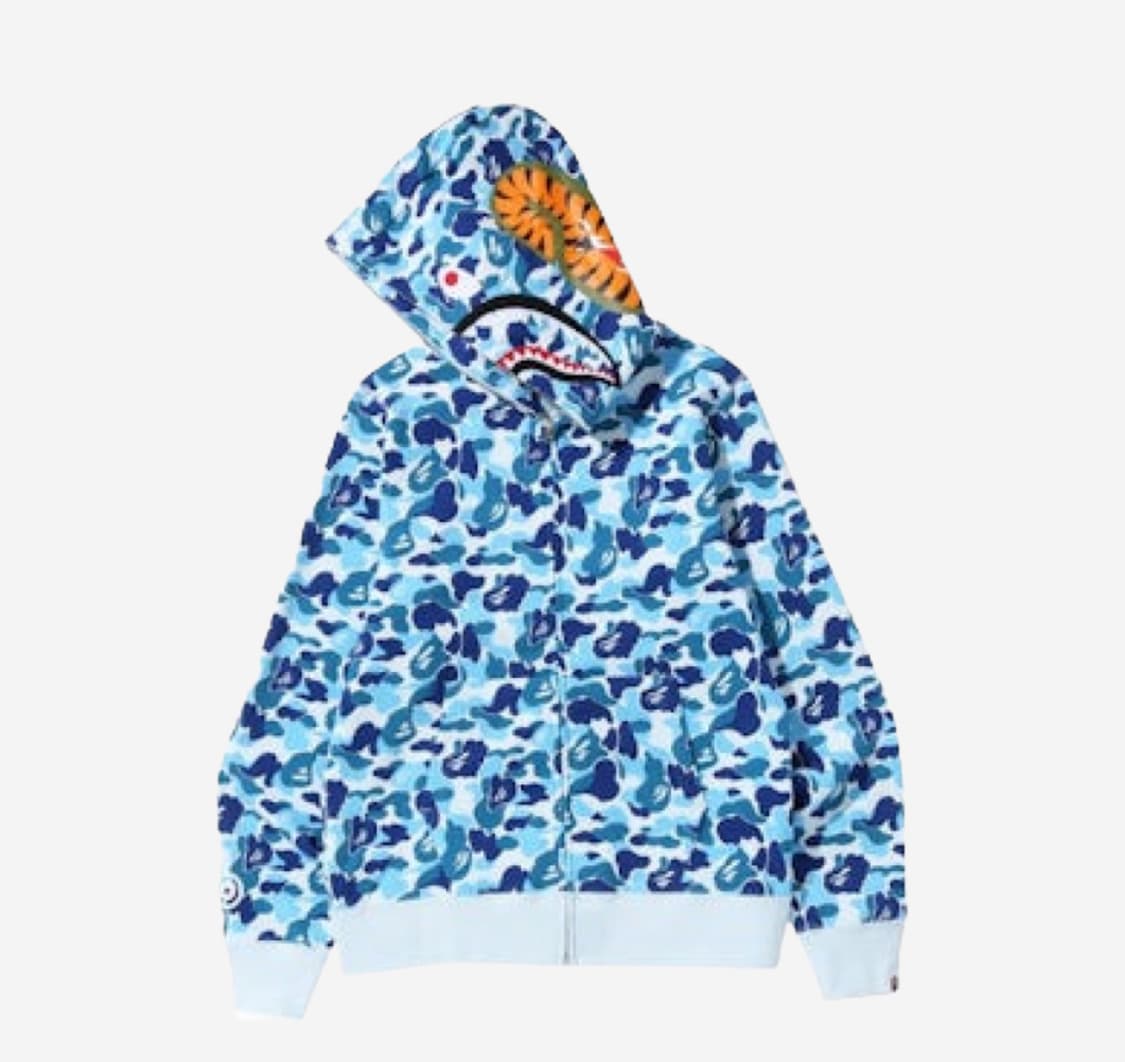 베이프 ABC 컬러 카모 샤크 후드집업 블루 청계 2XL(XXL) 상품이미지2