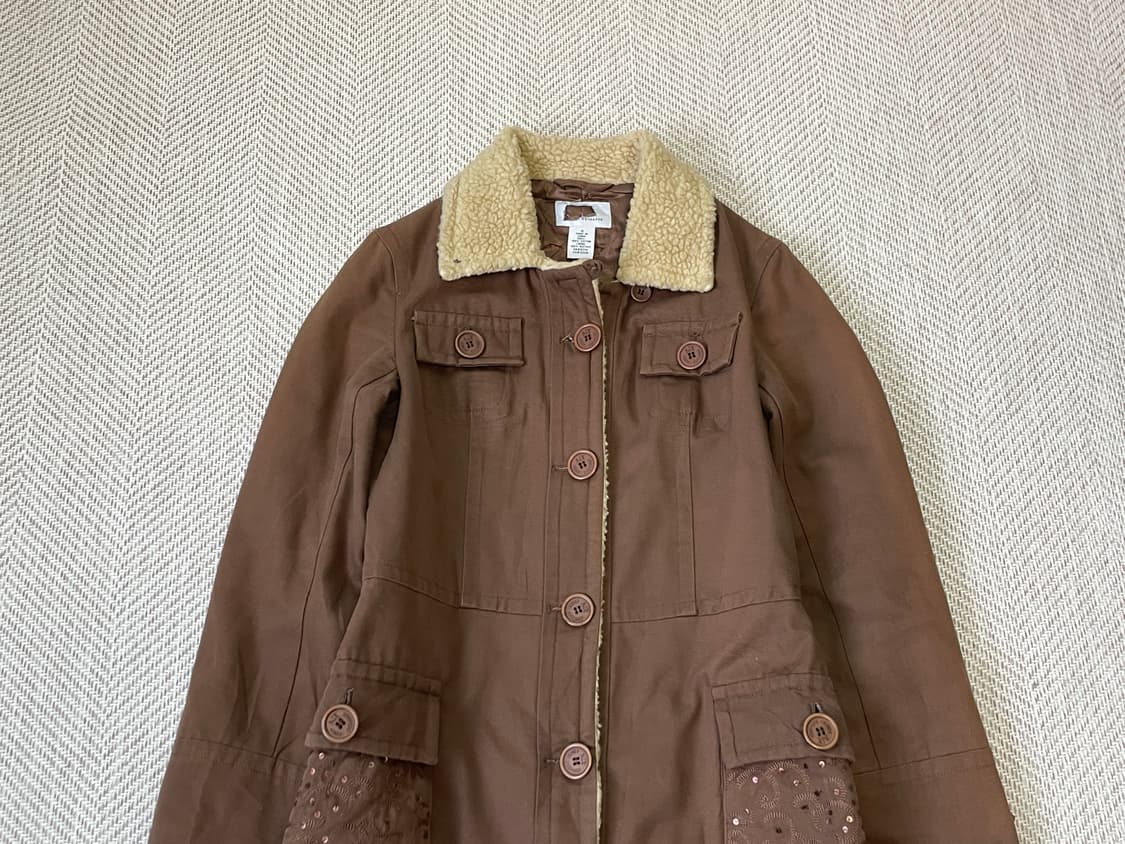 아르마니 익스체인지 스팽글 보아카라 롱 코트 상품이미지3