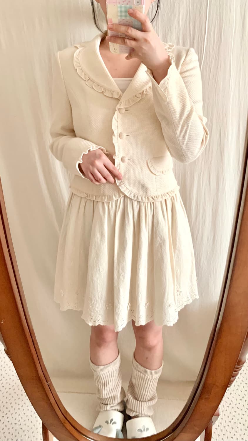 크림아이보리 프릴 페미닌 자켓 상품이미지3