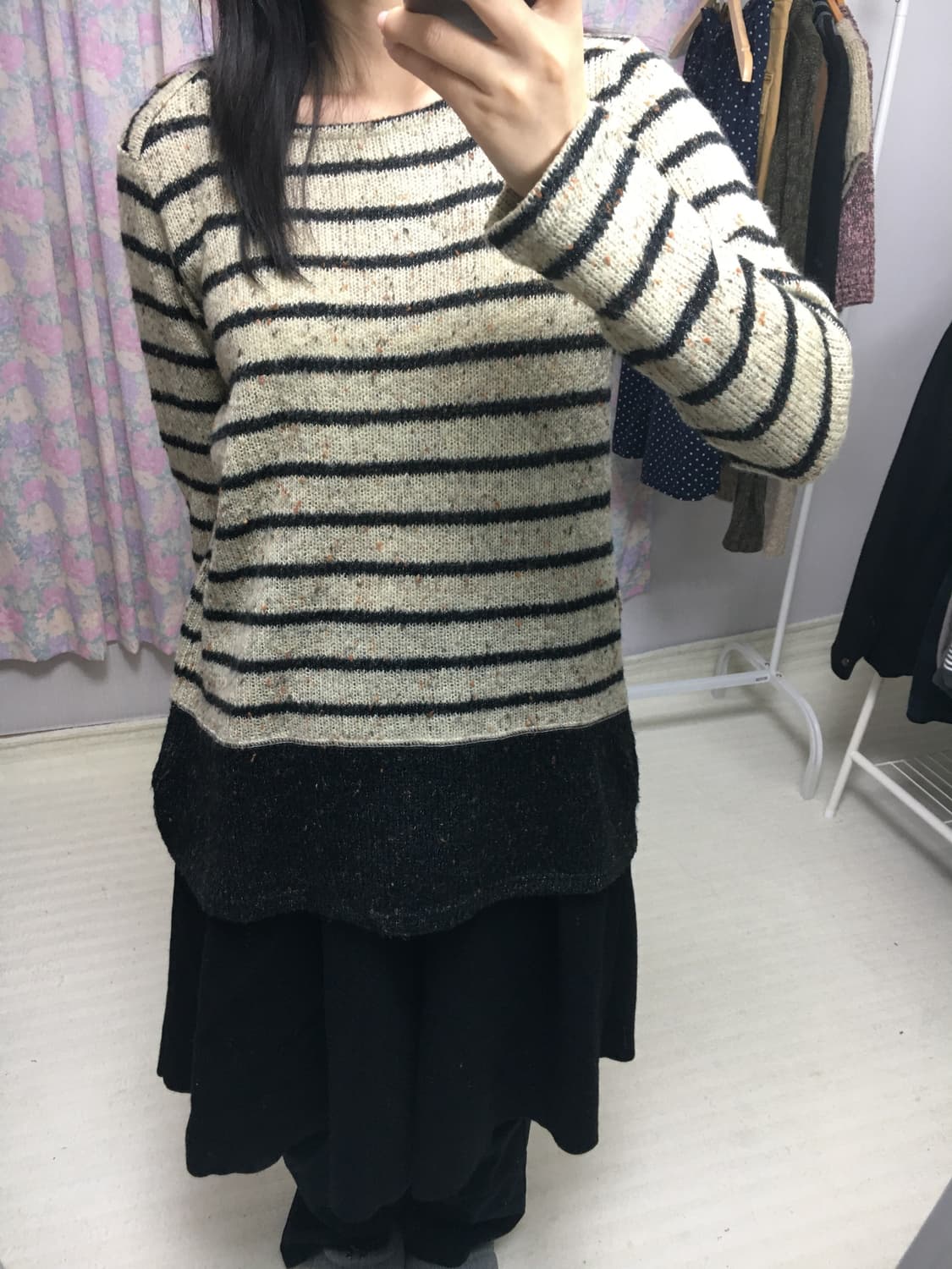 베이지 스트라이프 니트 상품이미지3