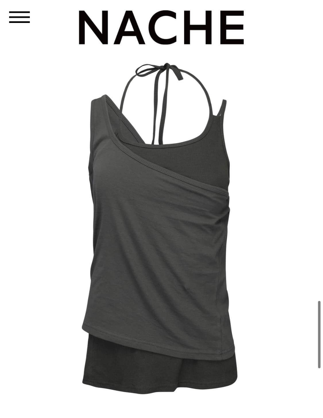 [나체 NACHE] 멀티웨이 레이어드 슬리브리스 (차콜) 상품이미지2