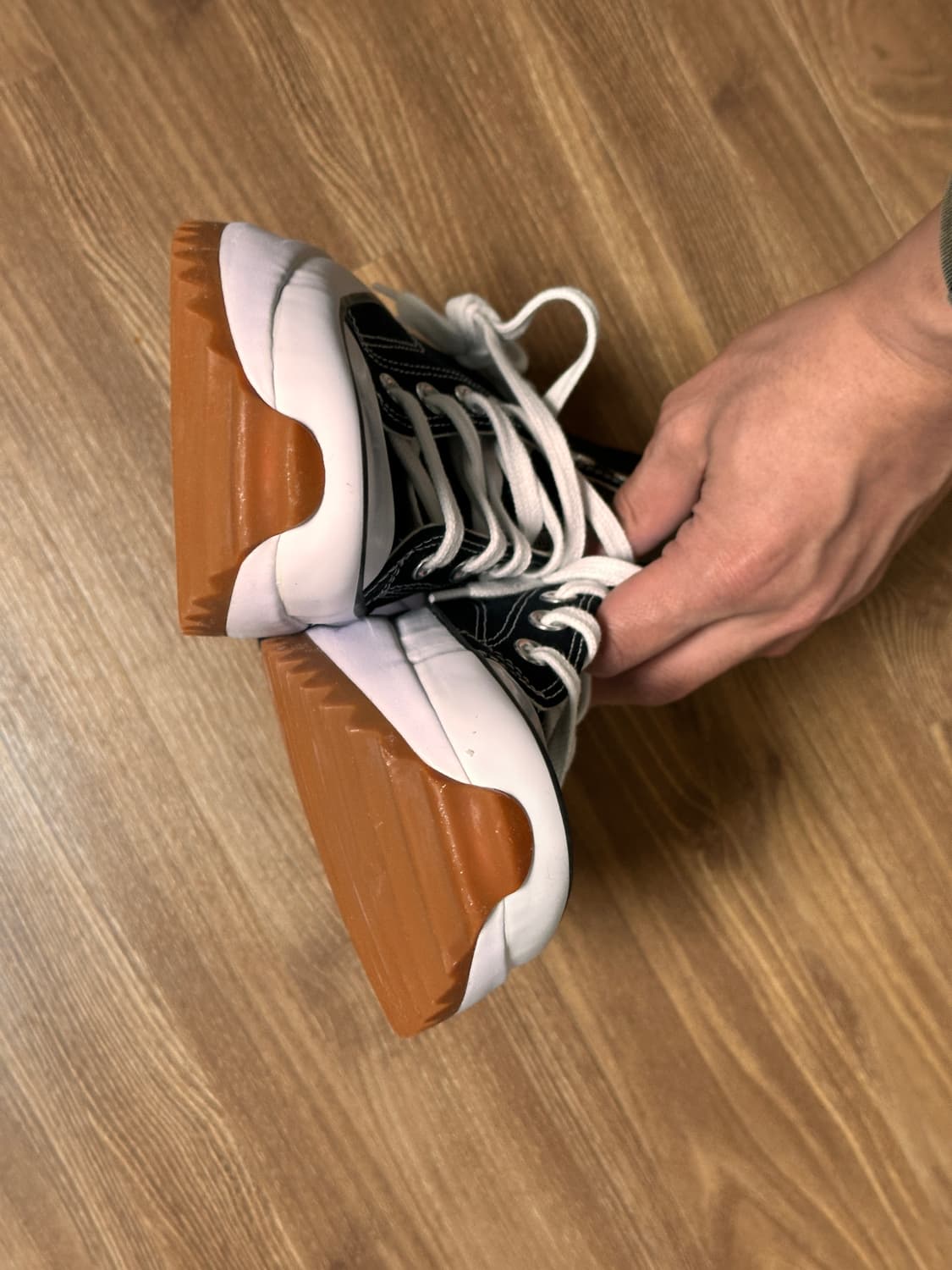 컨버스 런스타 하이크 하이 블랙 화이트 검 새상품 275 상품이미지6