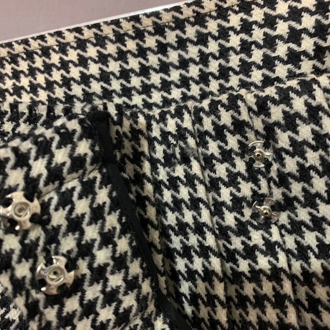 2 요지야마모토 03AW 아카이브 하운드 체크 랩 플리츠 스커트 치마 상품이미지5