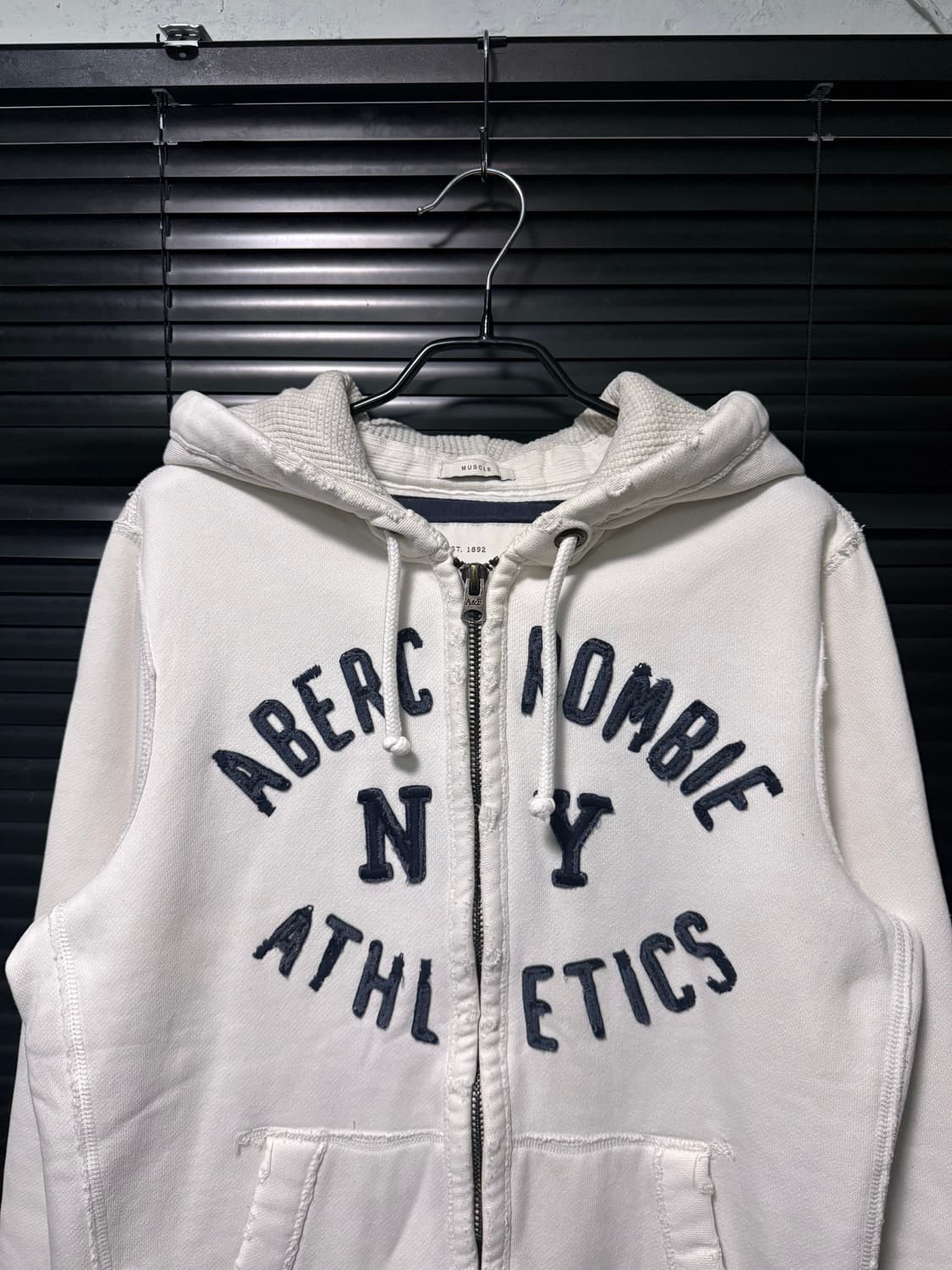 아베크롬비 후드 후디 집업 스웻 화이트 흰색 L 양홍원 Y2K 빈티지 상품이미지6