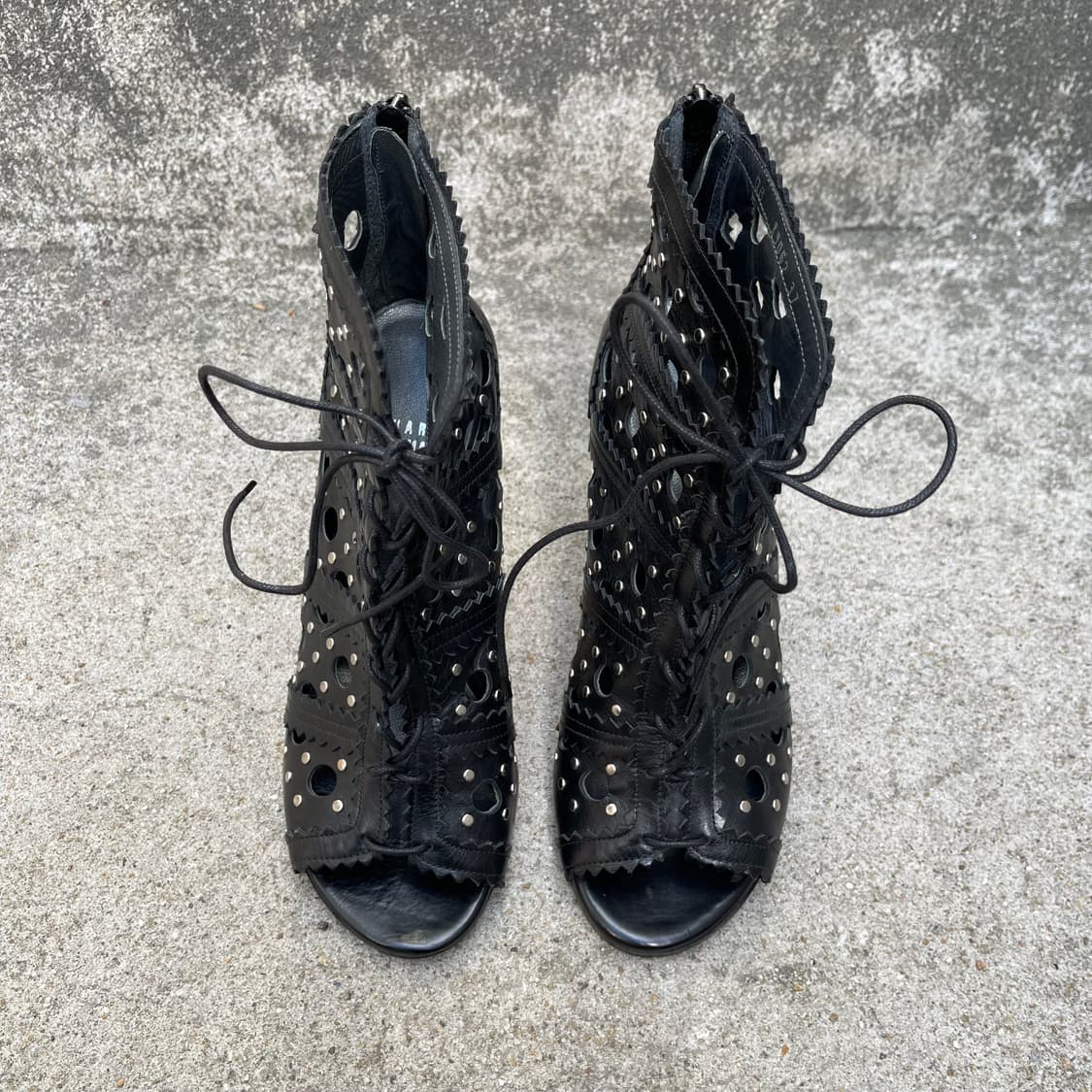 [37] Stuart Weitzman 블랙 레더 힐부츠 (240) 상품이미지2