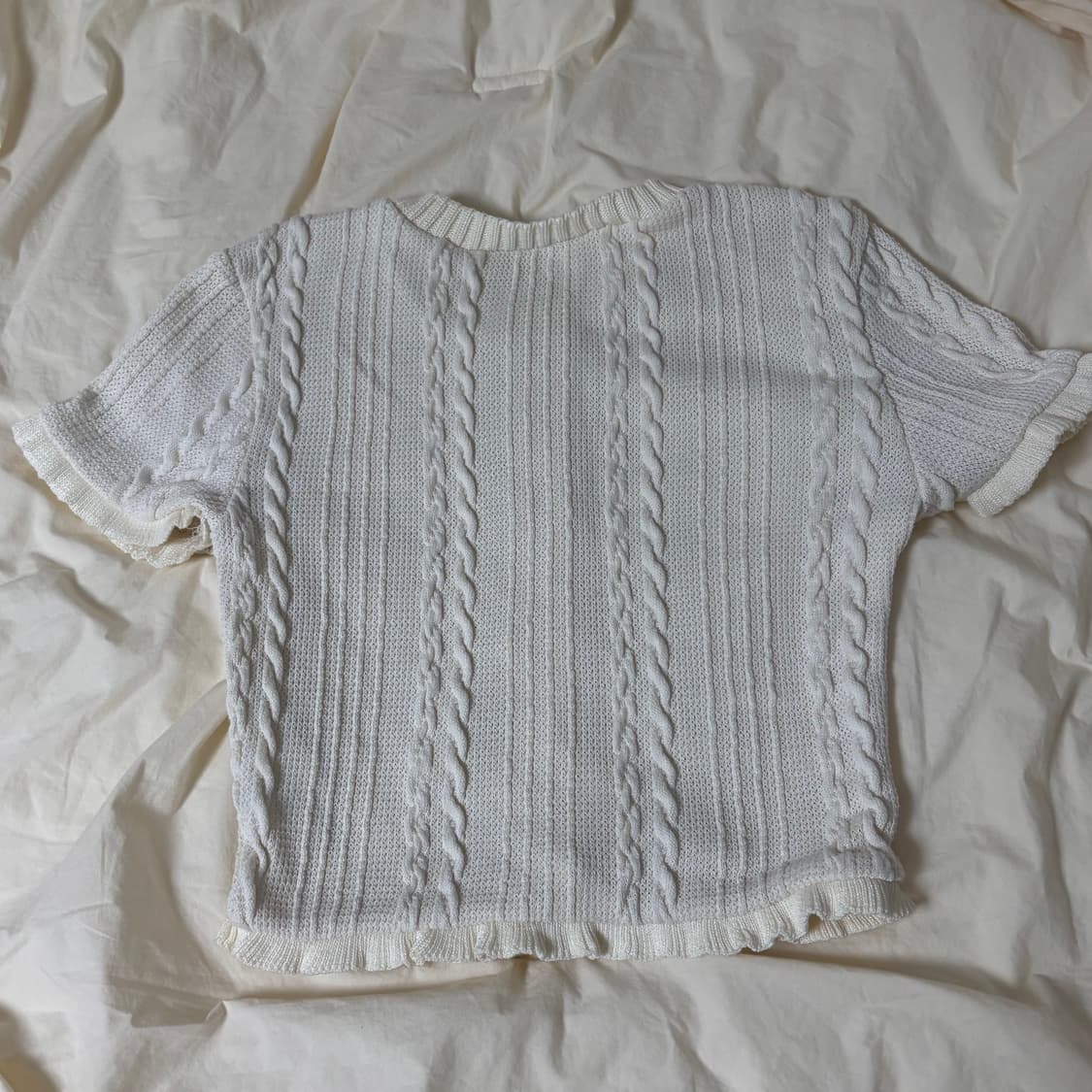 자라 케이블 크롭 니트 가디건 아이보리 xs 상품이미지2