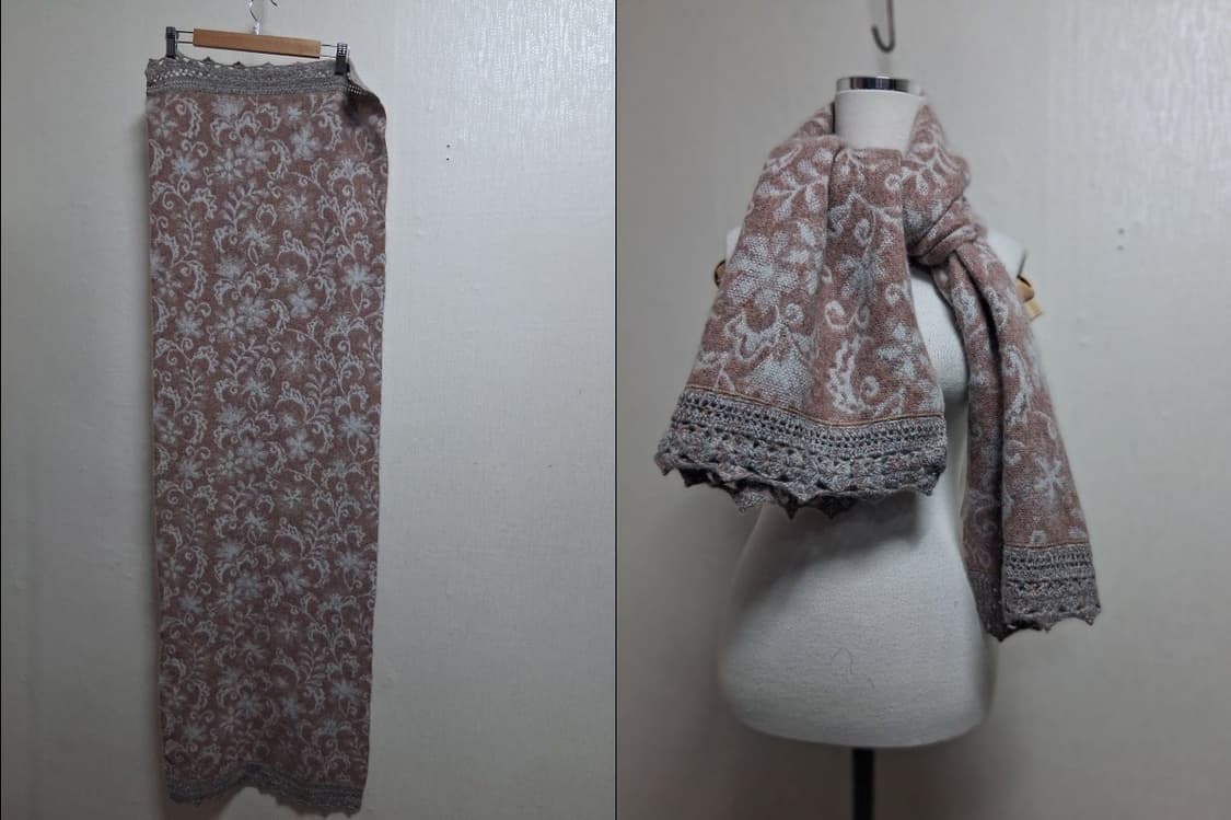 일본빈티지 울손뜨게 배색 플라워 캐시미어머플러 숄넓이 두툼 

원산지 일 상품이미지2