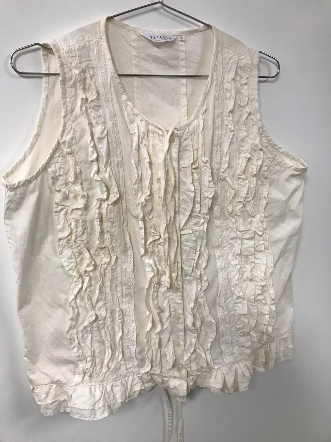 빈티지 프릴 슬리브리스 블라우스 상품이미지5