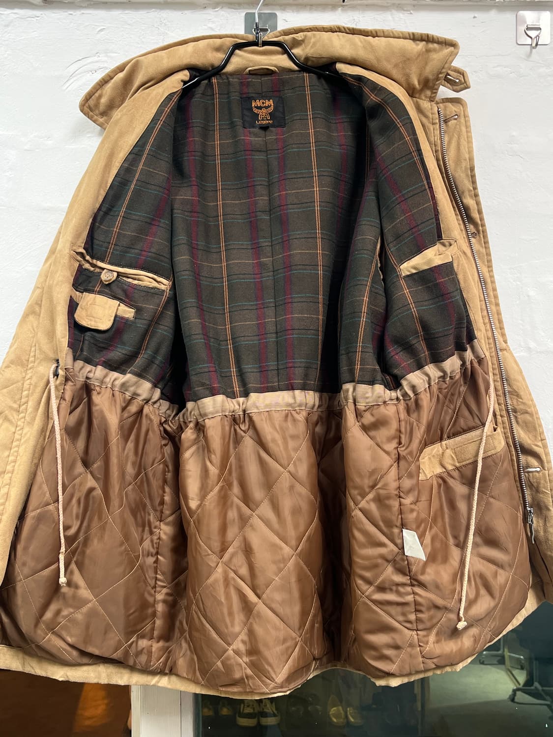MCM 스웨이드 포켓 브라운 누빔 집업 자켓 M 상품이미지6