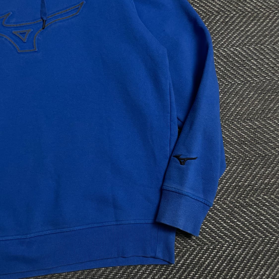 미즈노 올드스쿨 빅로고 후드 티셔츠 블루y 5137 상품이미지3