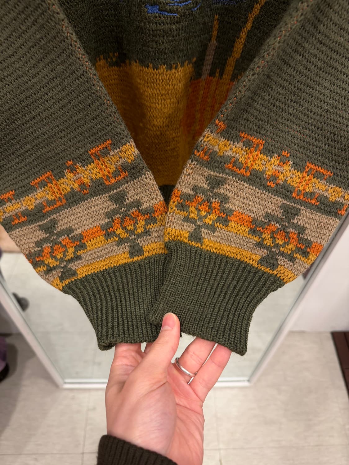 Vtg 빈티지 헌팅 자수 울 니트 상품이미지3