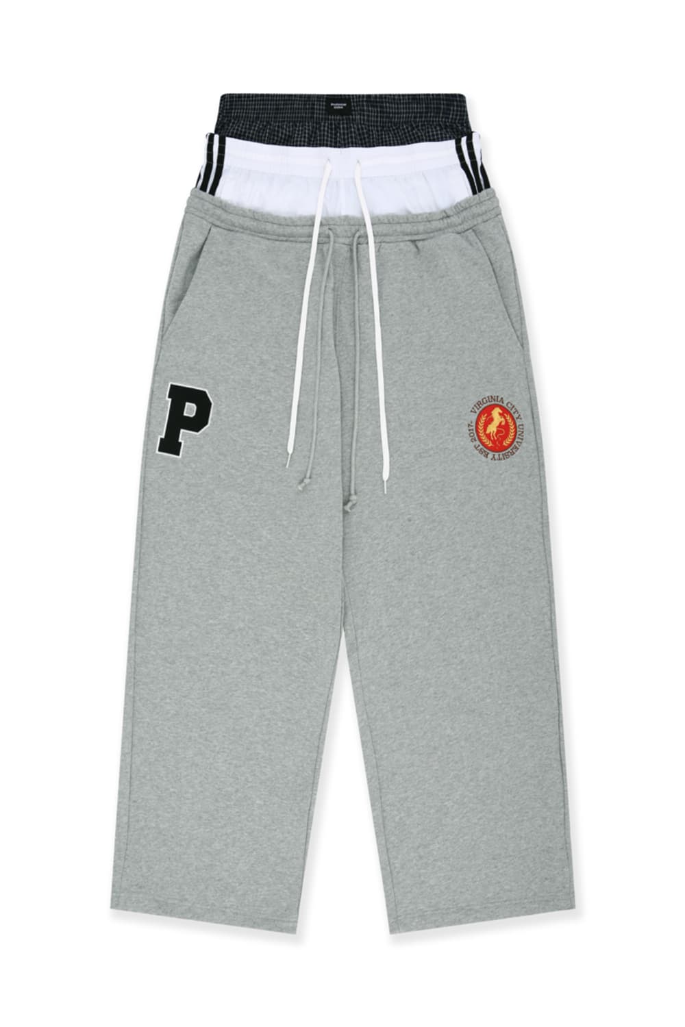 [1,3] 프로토콜인덱스 X 반디더핑크 3 레이어드 스웻 팬츠 그레이 상품이미지1