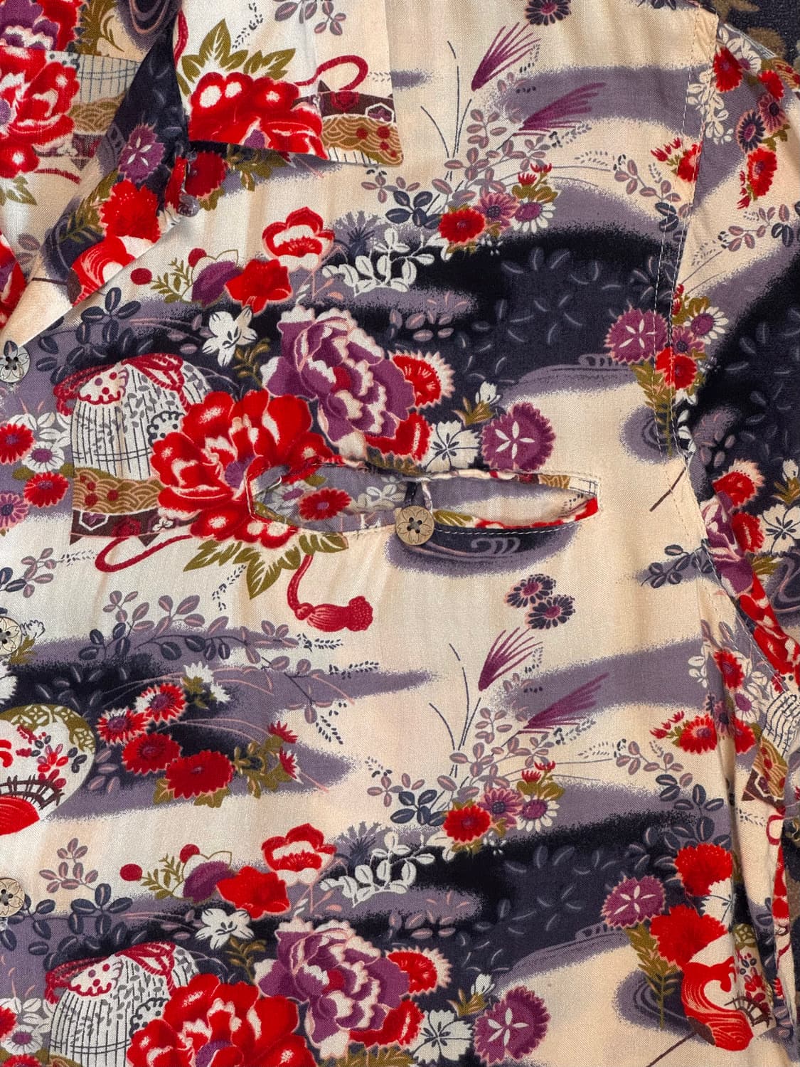 Tropical Wear 와가라 스타일 레이온 빈티지 하와이안셔츠 상품이미지3