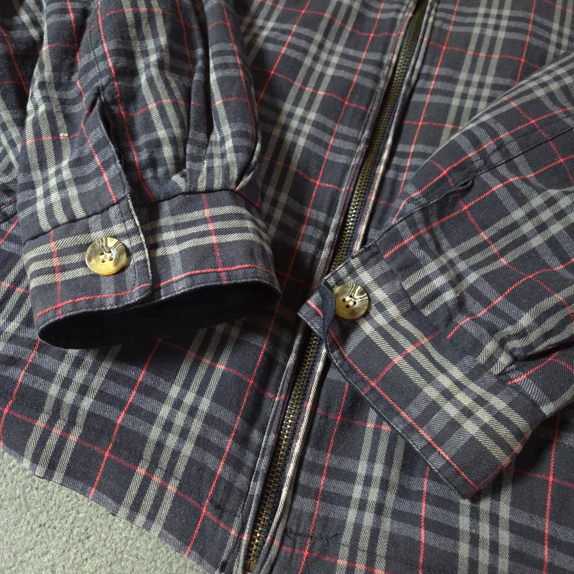 버버리 블루 노바체크 리버서블 블루종 해링턴 자켓 M 상품이미지7