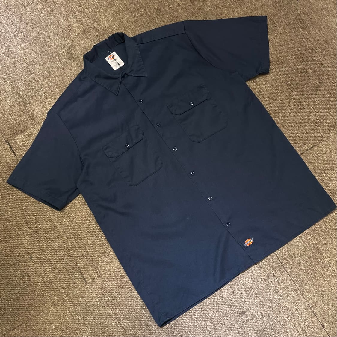 (L) Dickies 디키즈 반팔 워크 셔츠 네이비 상품이미지1