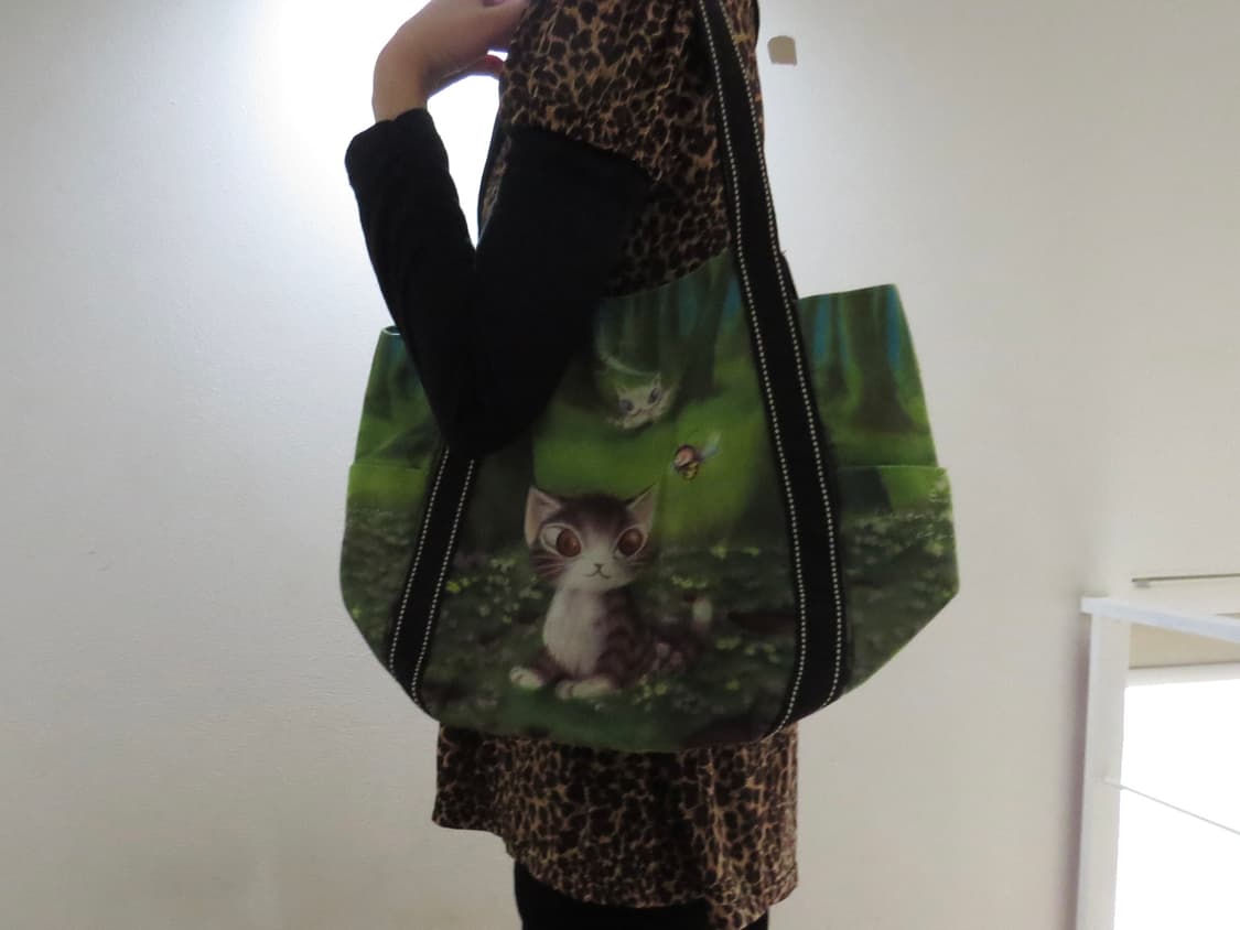 고양이 그래픽 숄더백 상품이미지5