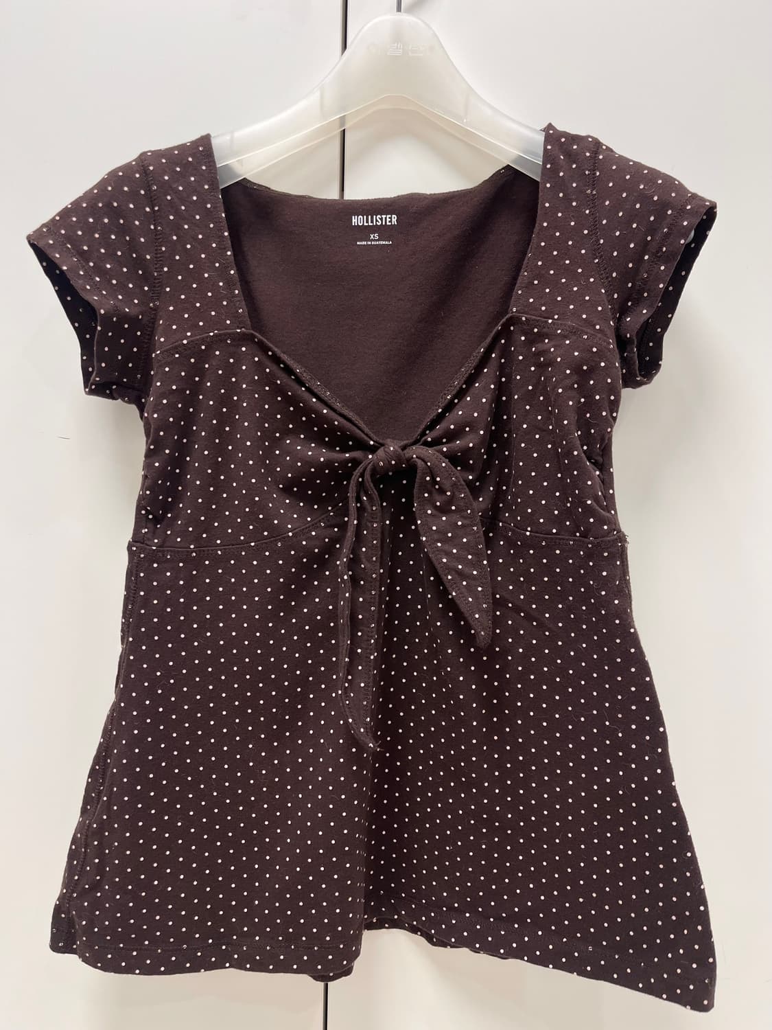 홀리스터 베이비돌 탑 브라운 땡땡이 babydoll 상품이미지1