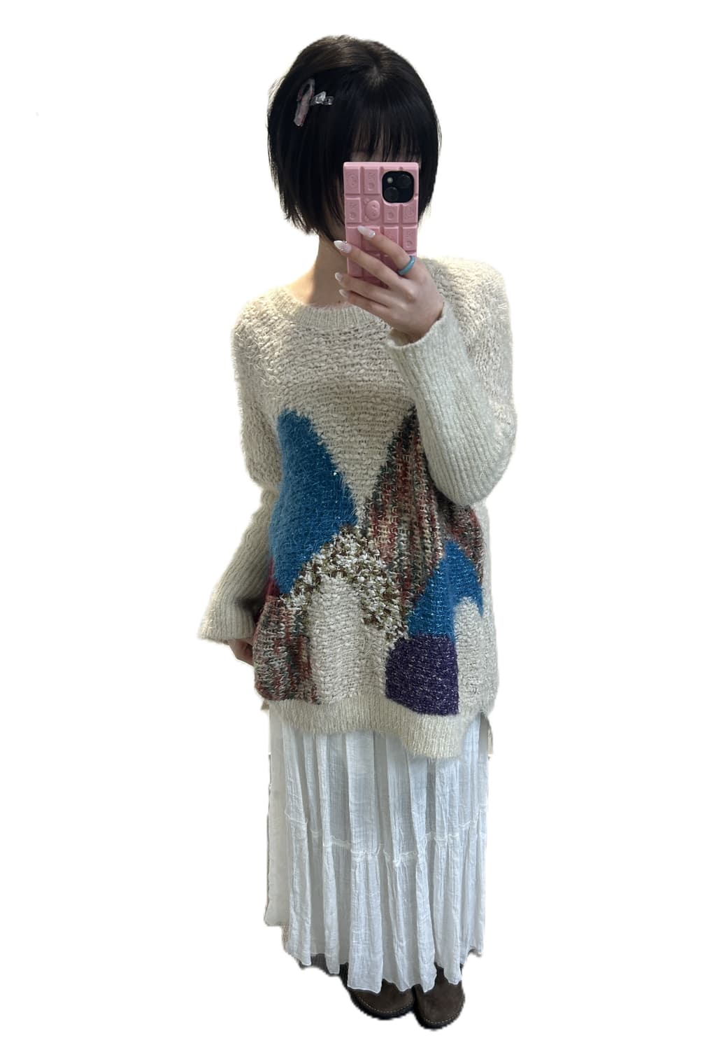 레이스 밴딩 맥시 스커트 상품이미지1