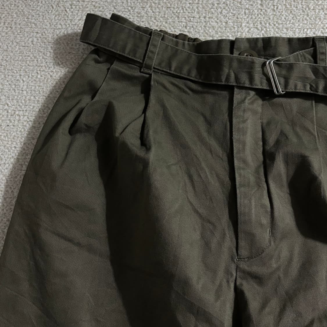 일본빈티지 GU 카키 벨트포인트 팬츠 상품이미지2