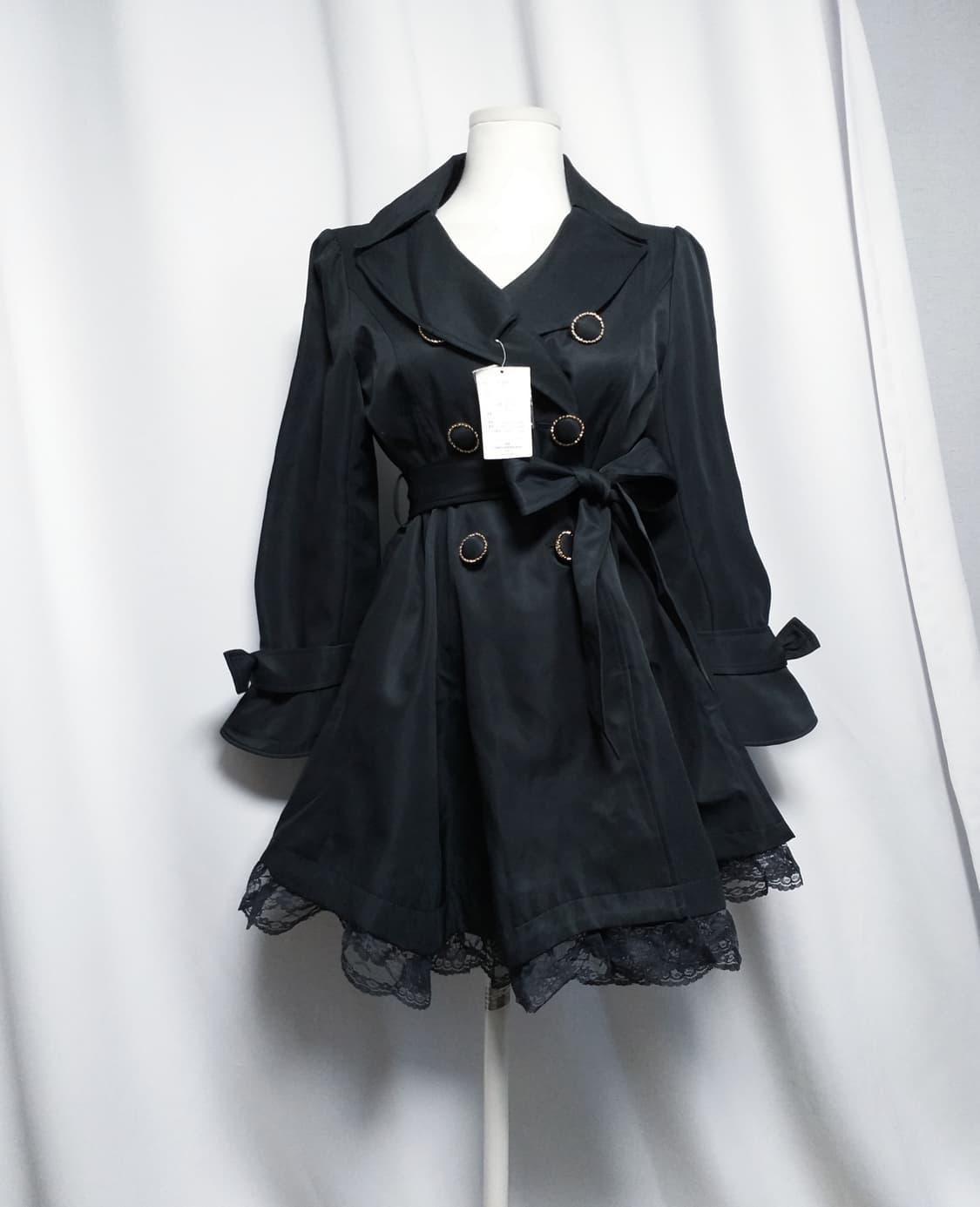 빈티지 트렌치코트 레이스프릴 달천대장 y2k 공겜여주 핀터깔 히메갸루펑크 상품이미지2