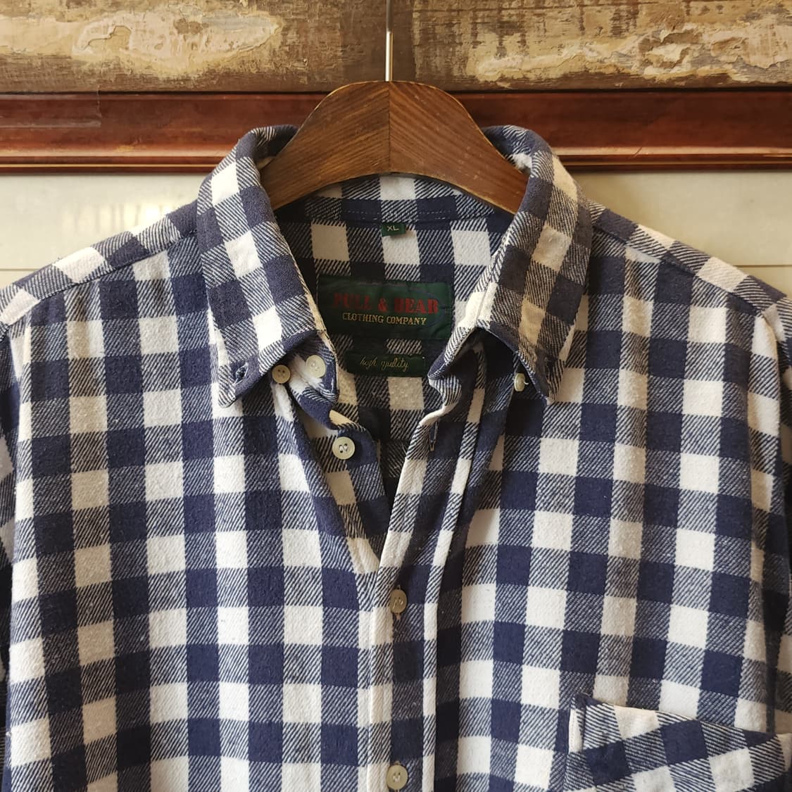 90s 아메리칸 빈티지 체크셔츠 헤비 플란넬 워크셔츠 빅체크 블루 xl 상품이미지3