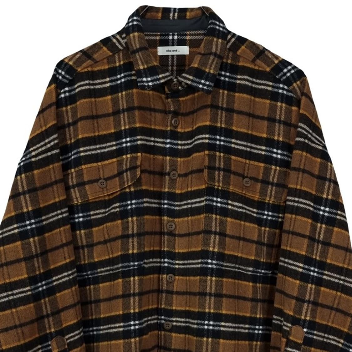 [니코앤드] 오버사이즈 빈티지 플란넬 체크 셔츠 M18310 상품이미지4